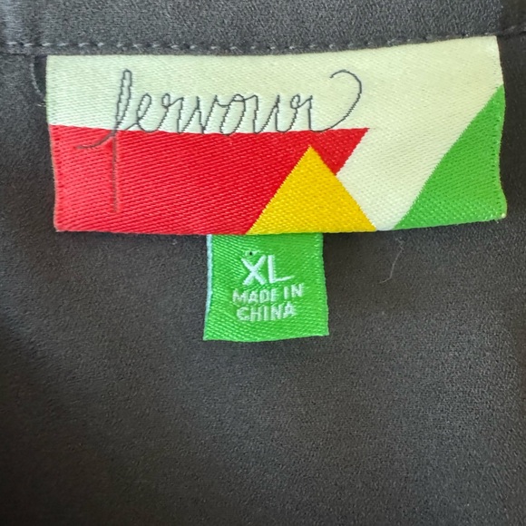 Modcloth Fervour Womens Top Chiffon Black Sleeveless Pocket Shell Button SZ XL - Picture 3 of 5